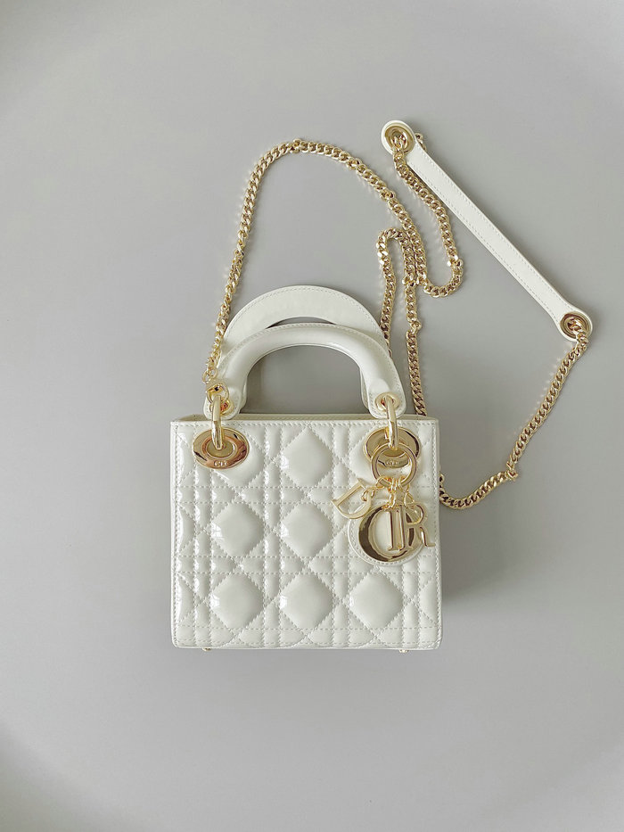 Mini Lady Dior Bag White D5310