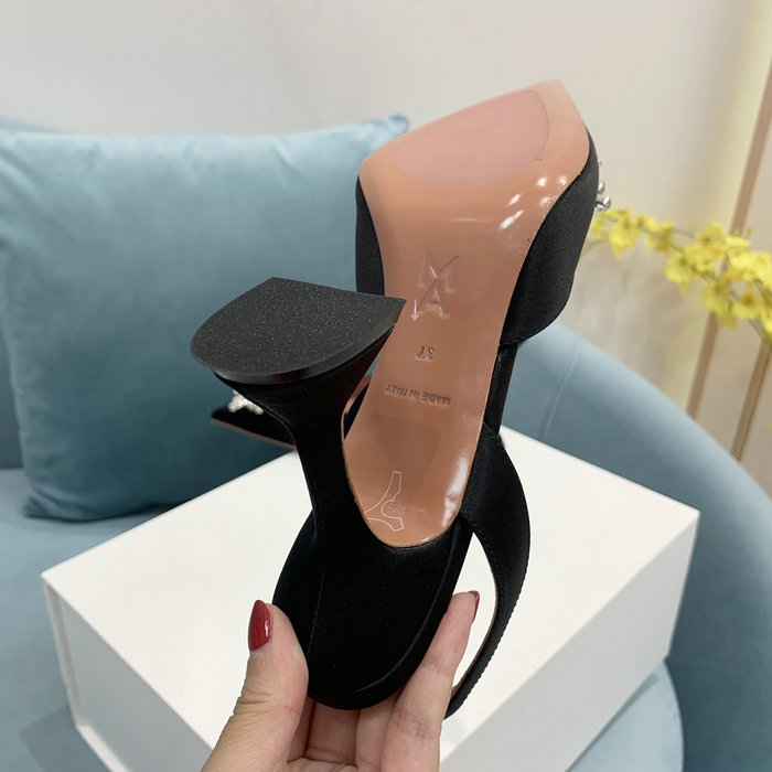 Amina Muaddi Satin Begum Slingback Pumps AB01