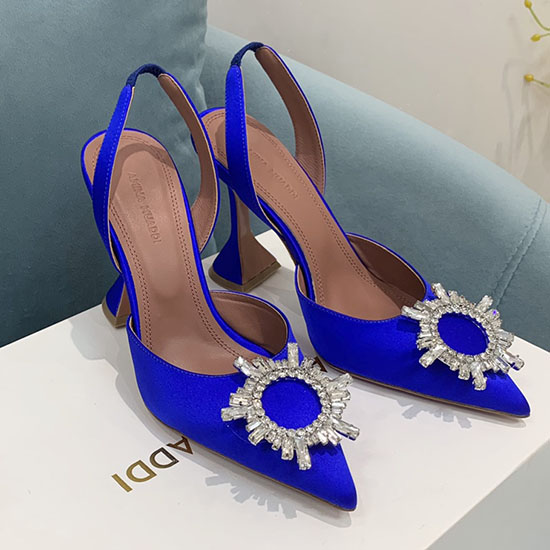 Amina Muaddi Satin Begum Slingback Pumps AB03