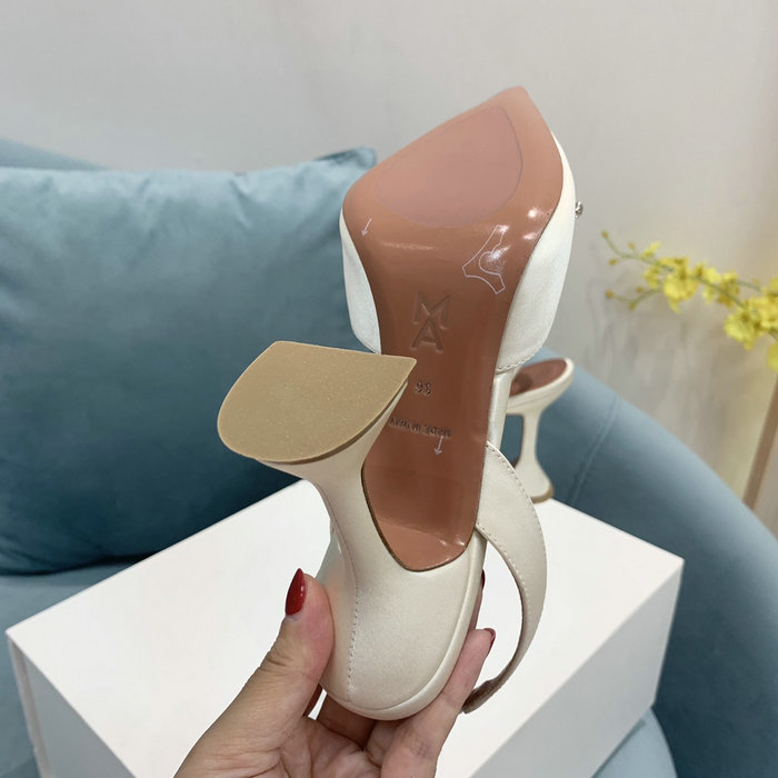 Amina Muaddi Satin Begum Slingback Pumps AB04