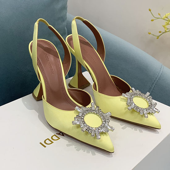 Amina Muaddi Satin Begum Slingback Pumps AB10