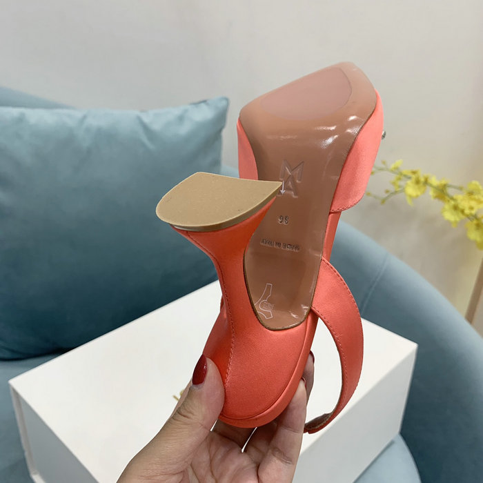 Amina Muaddi Satin Begum Slingback Pumps AB11