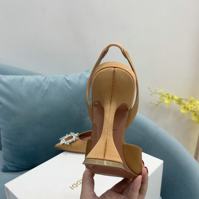 Amina Muaddi Satin Begum Slingback Pumps AB13