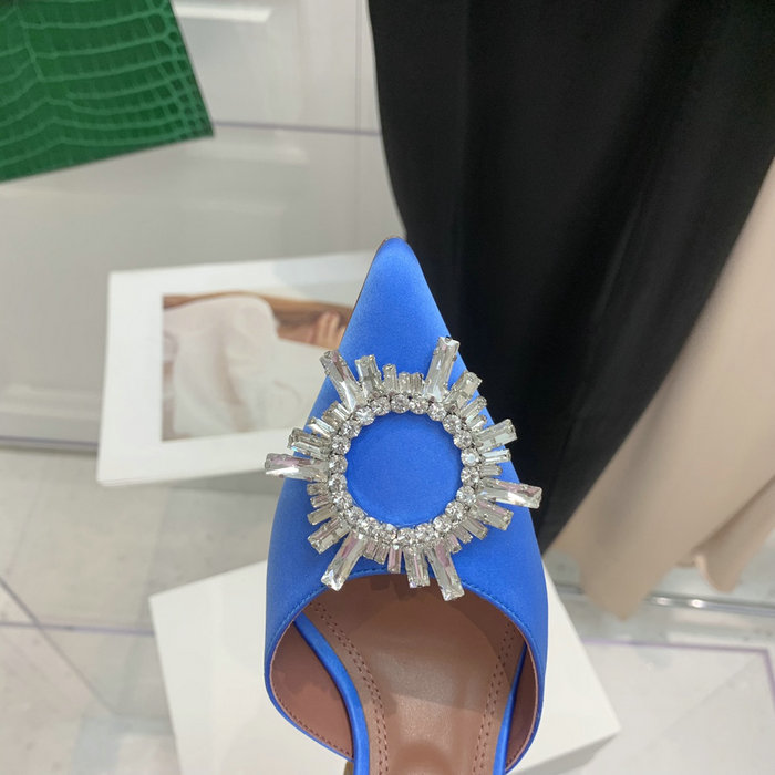 Amina Muaddi Satin Begum Slingback Pumps AB14