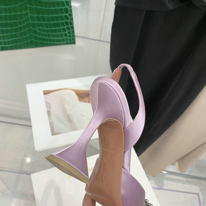 Amina Muaddi Satin Begum Slingback Pumps AB21