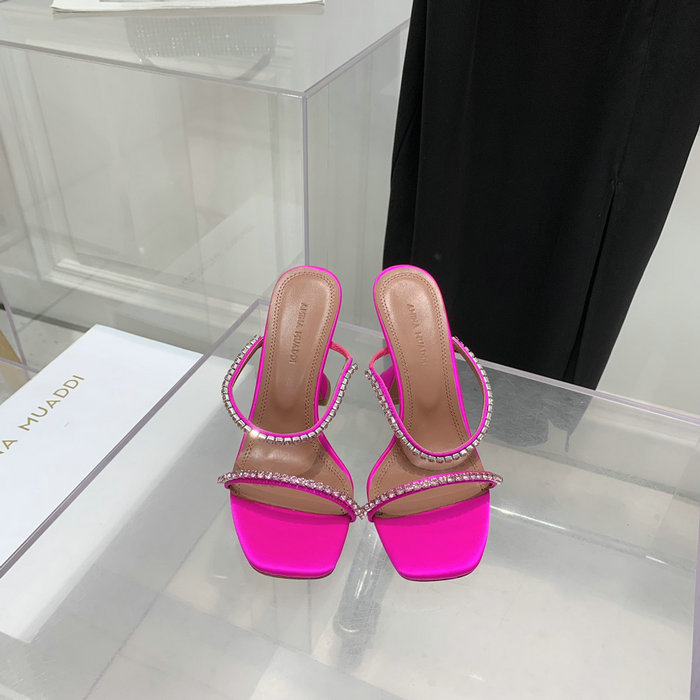 Amina Muaddi Satin Gilda Mules AMG01