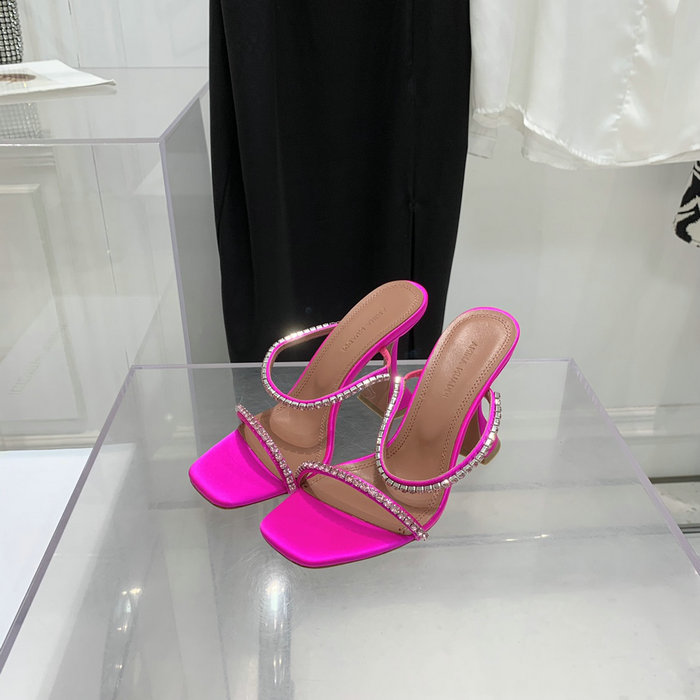 Amina Muaddi Satin Gilda Mules AMG01