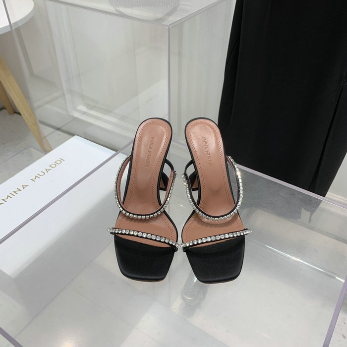 Amina Muaddi Satin Gilda Mules AMG02