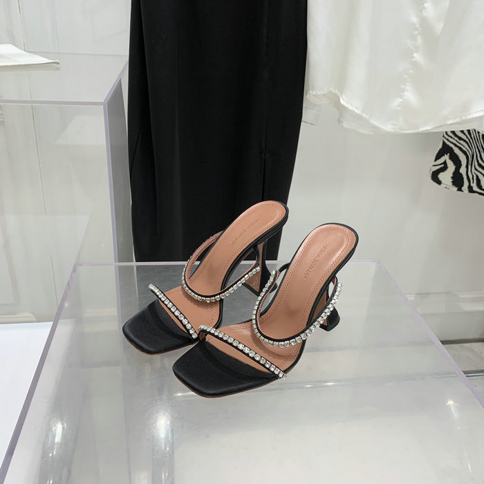 Amina Muaddi Satin Gilda Mules AMG02