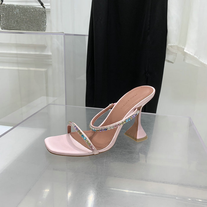 Amina Muaddi Satin Gilda Mules AMG03