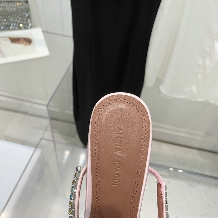 Amina Muaddi Satin Gilda Mules AMG03