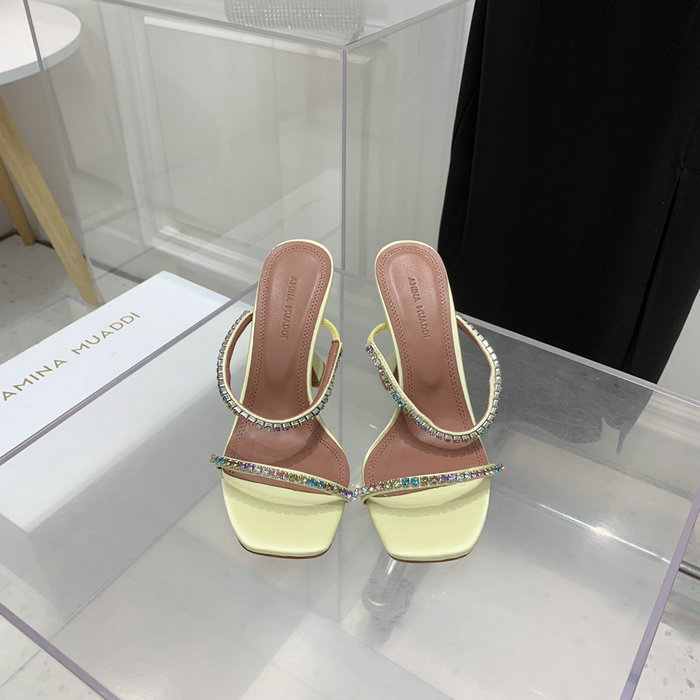 Amina Muaddi Satin Gilda Mules AMG04