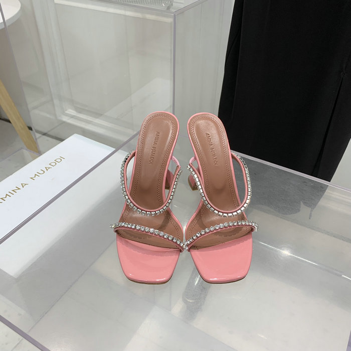 Amina Muaddi Satin Gilda Mules AMG09