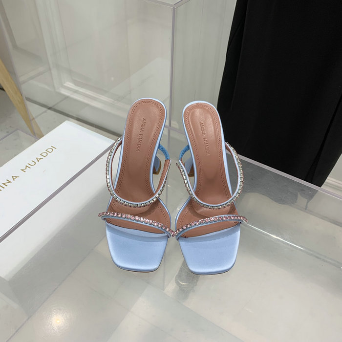 Amina Muaddi Satin Gilda Mules AMG10