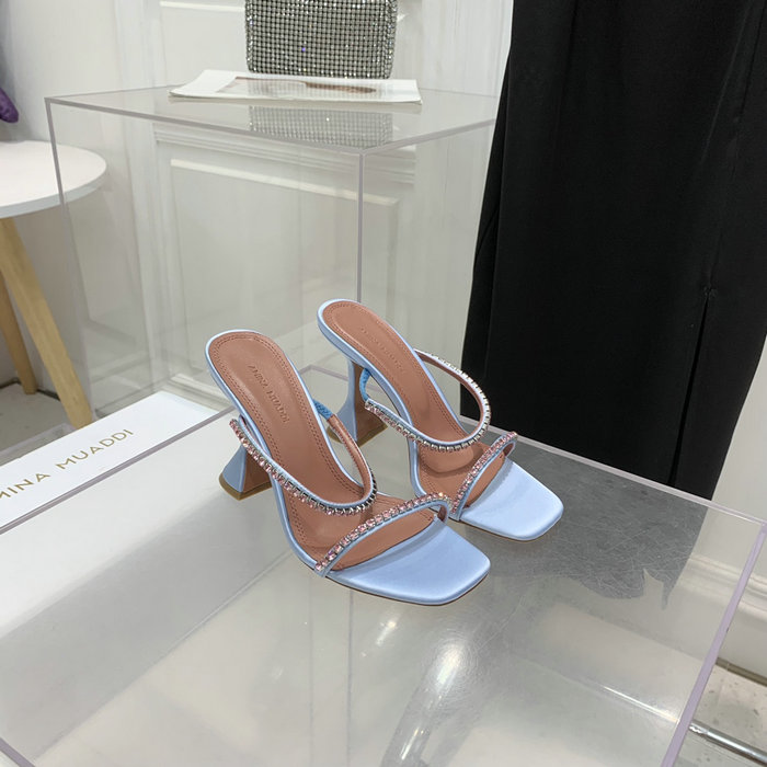 Amina Muaddi Satin Gilda Mules AMG10