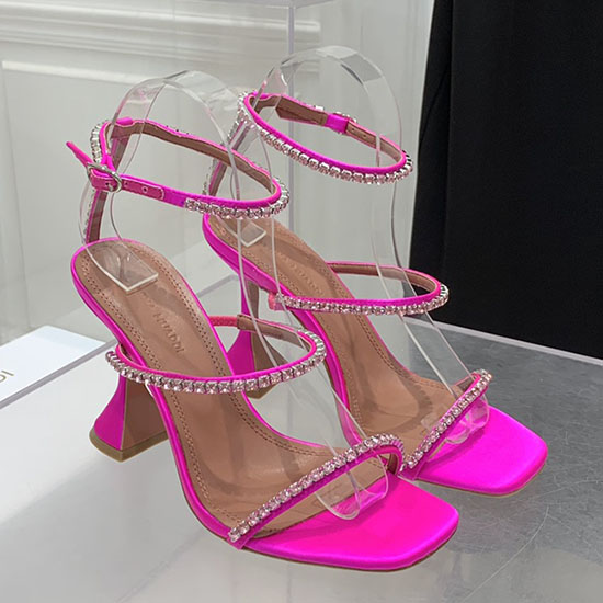 Amina Muaddi Satin Gilda Sandals AGS02