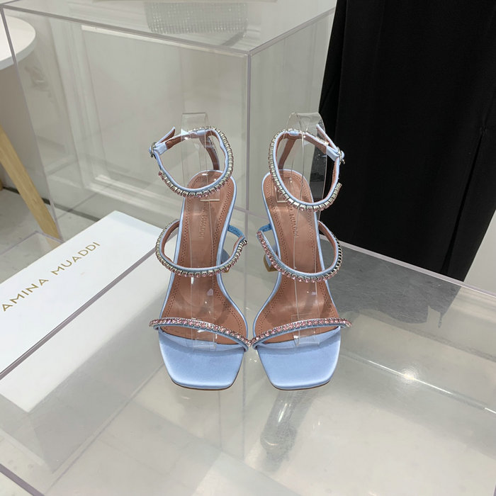 Amina Muaddi Satin Gilda Sandals AGS05