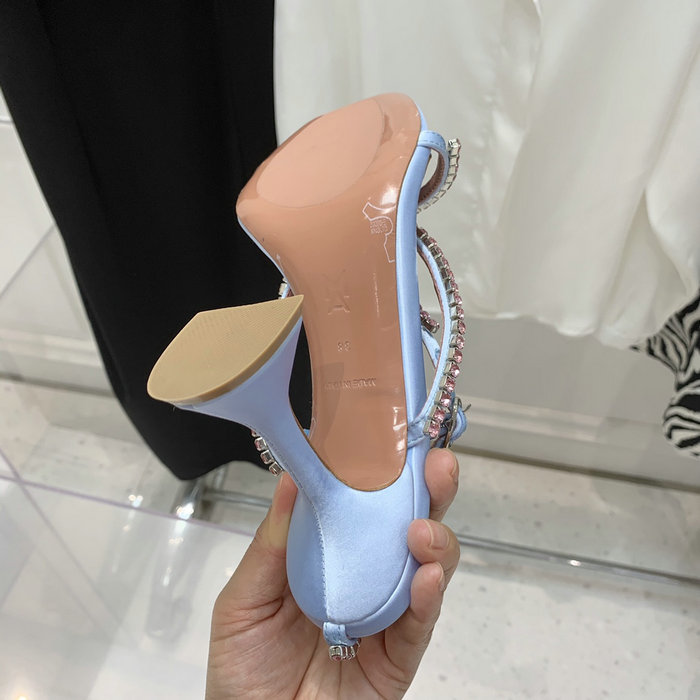 Amina Muaddi Satin Gilda Sandals AGS05