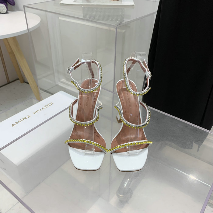 Amina Muaddi Satin Gilda Sandals AGS08