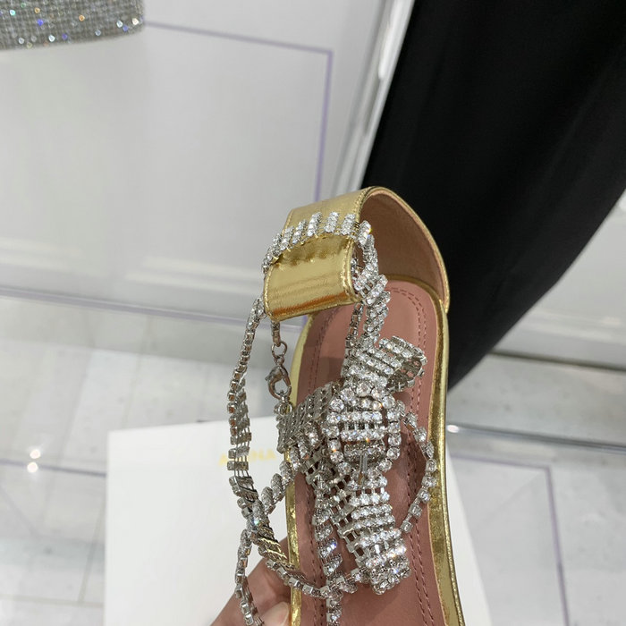 Amina Muaddi Satin Giorgia Crystal Embellished Sandals AG05