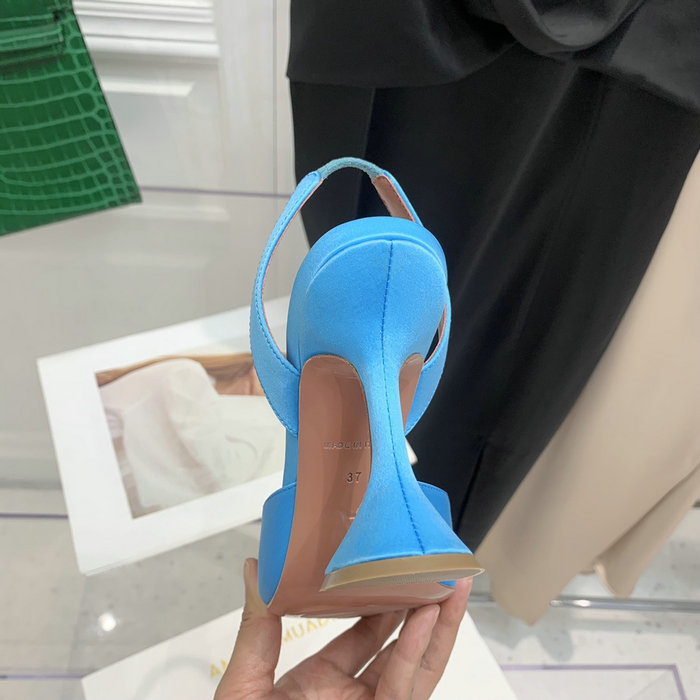 Amina Muaddi Satin Rosie Slingback Pumps AR03