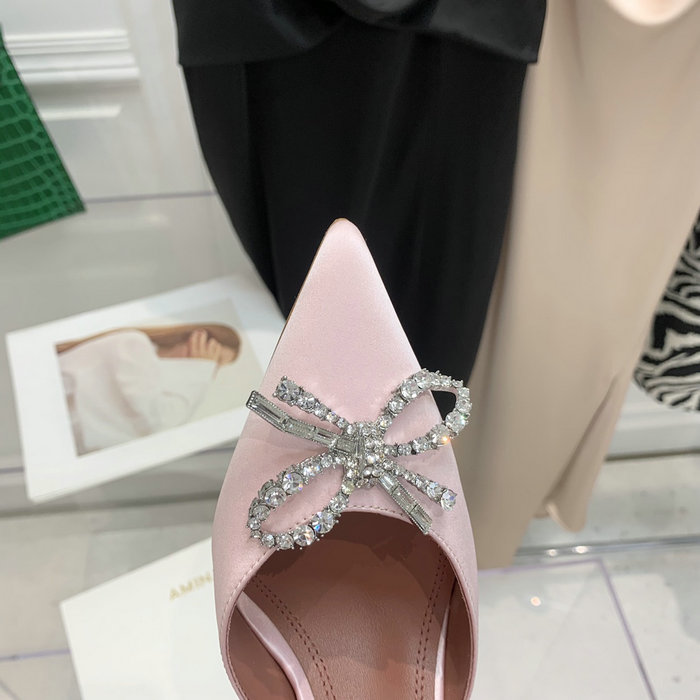 Amina Muaddi Satin Rosie Slingback Pumps AR06