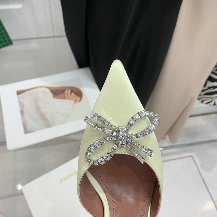 Amina Muaddi Satin Rosie Slingback Pumps AR07