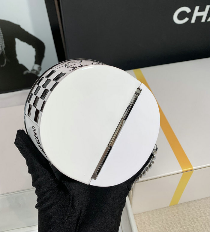 Chanel Helmet Minaudiere White AS3774