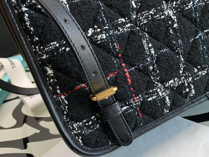 Chanel Tweed Large Backpack Black AS3662