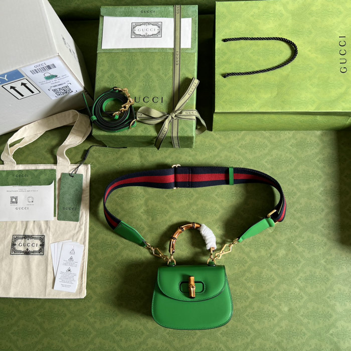 Gucci Bamboo 1947 mini top handle bag Green 686864