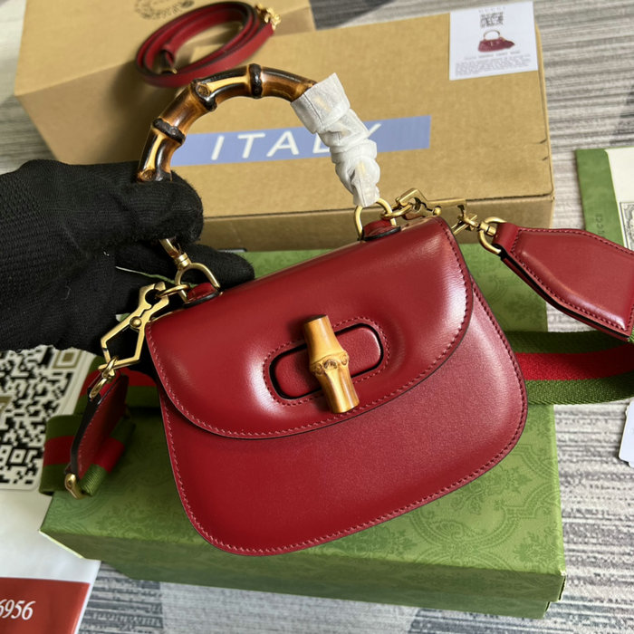 Gucci Bamboo 1947 mini top handle bag Red 686864