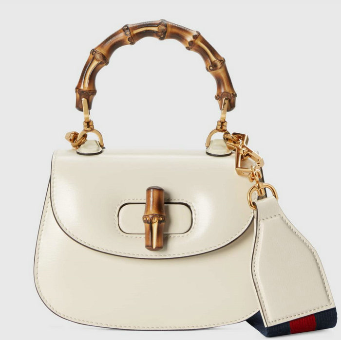 Gucci Bamboo 1947 mini top handle bag White 686864