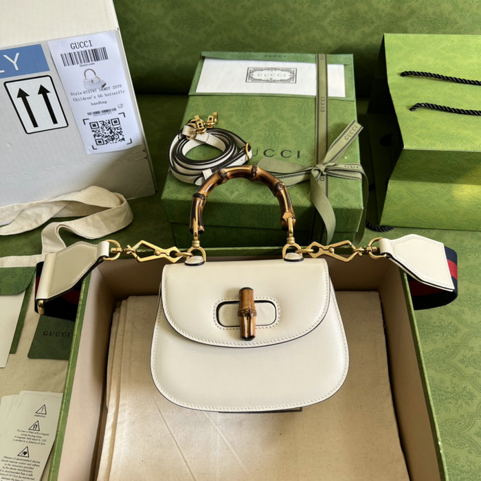 Gucci Bamboo 1947 mini top handle bag White 686864