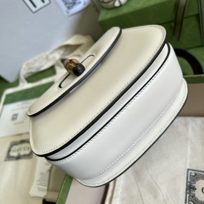 Gucci Bamboo 1947 mini top handle bag White 686864