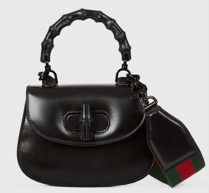 Gucci Black Bamboo 1947 mini top handle bag 686864