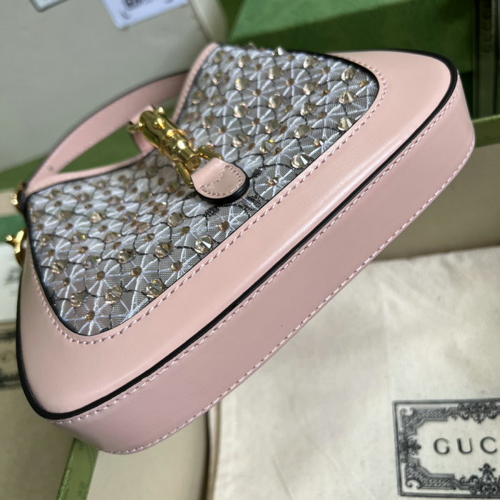 Gucci Jackie 1961 mini crystal GG bag Pink 677027