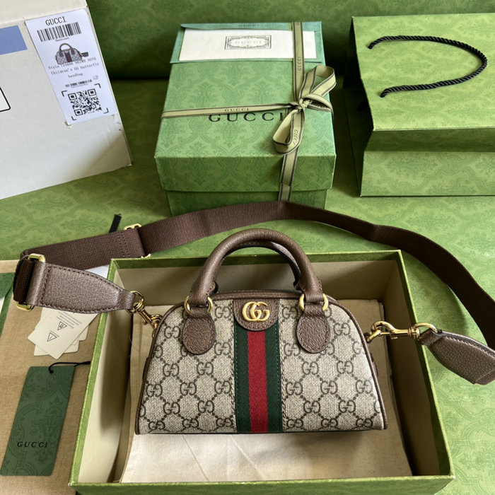 Gucci Ophidia mini GG top handle bag Ebony 724606