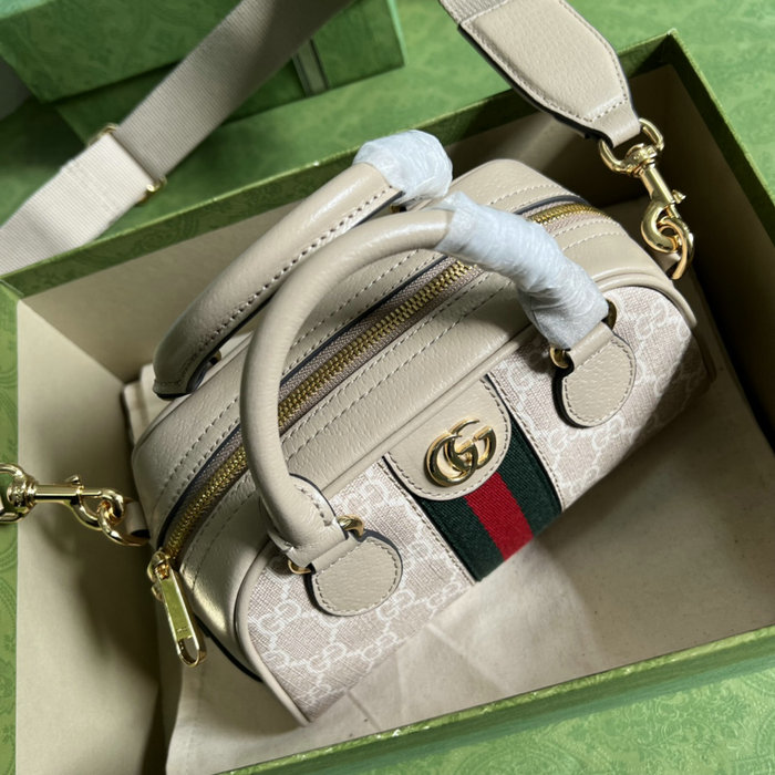 Gucci Ophidia mini GG top handle bag White 724606