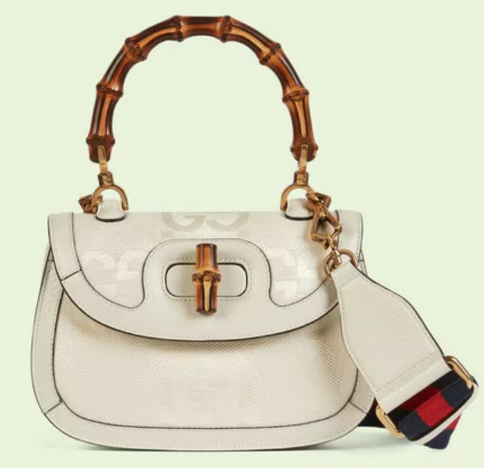 Gucci Small top handle bag with jumbo GG White 675797