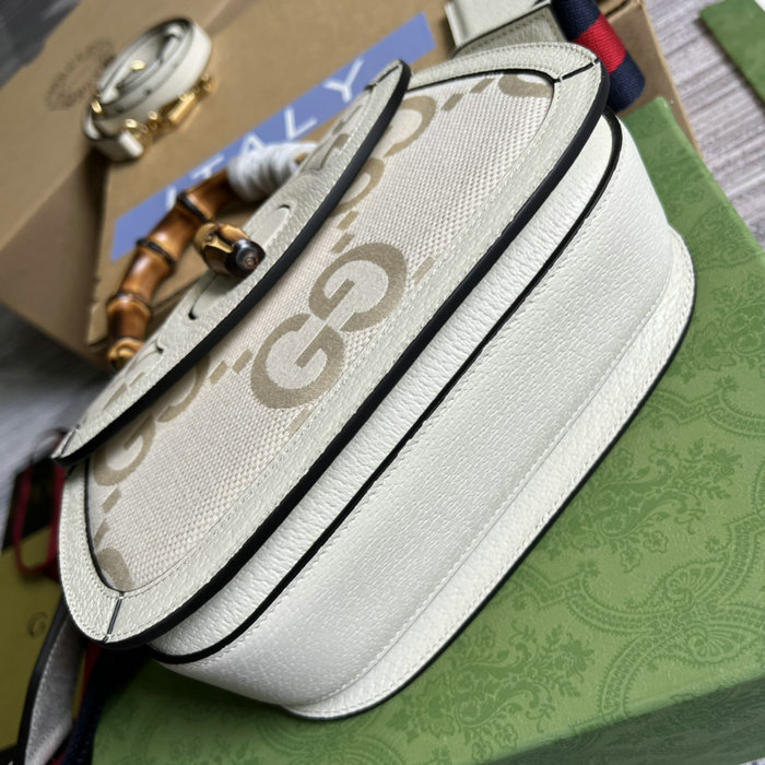 Gucci Small top handle bag with jumbo GG White 675797