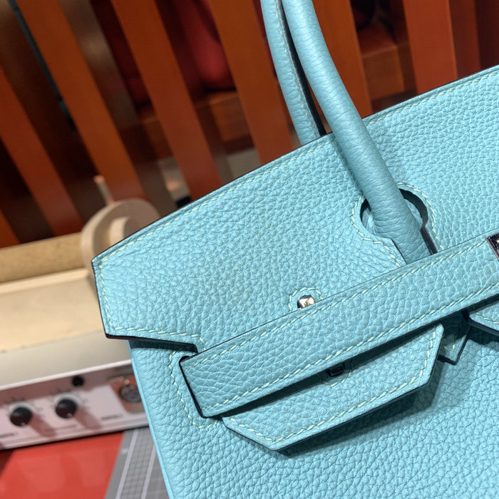 Hermes Togo Leather Birkin Bag Blue Atoll HB30191