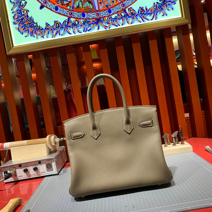 Hermes Togo Leather Birkin Bag Gri Elephant HB30191