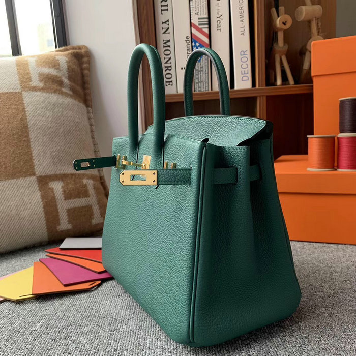 Hermes Togo Leather Birkin Bag Malachite HB30191