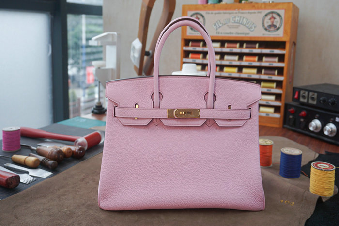 Hermes Togo Leather Birkin Bag Mauve Sylvestre HB30191