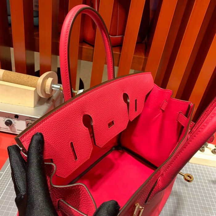 Hermes Togo Leather Birkin Bag Rose Extreme HB30191