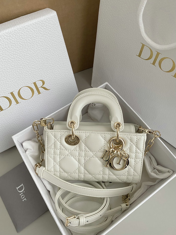 Mini LADY D-JOY BAG White DM3380