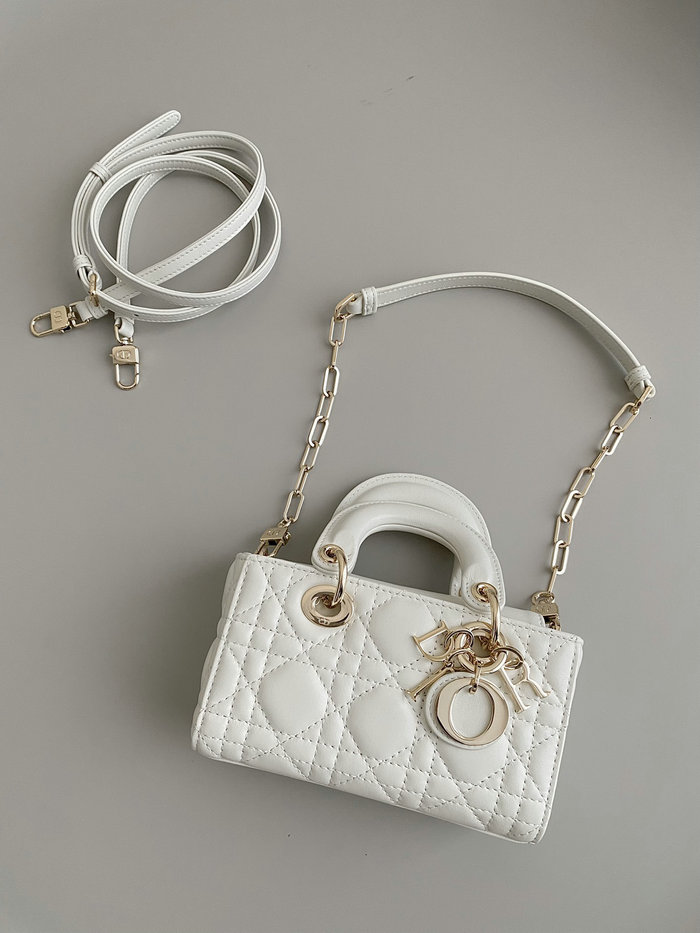 Mini LADY D-JOY BAG White DM3380