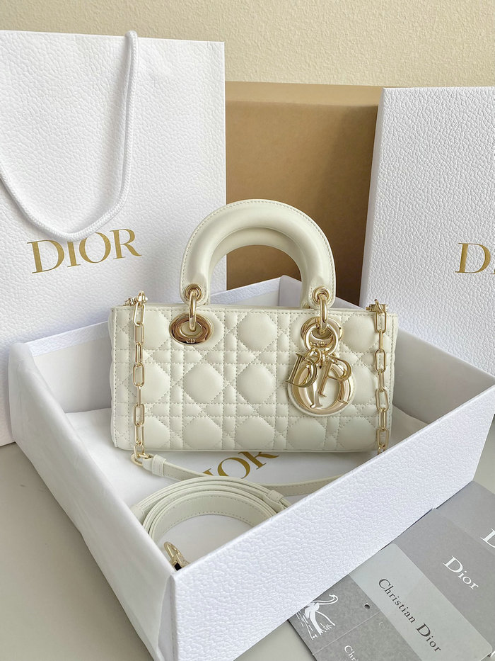 Small LADY D-JOY BAG White D3380