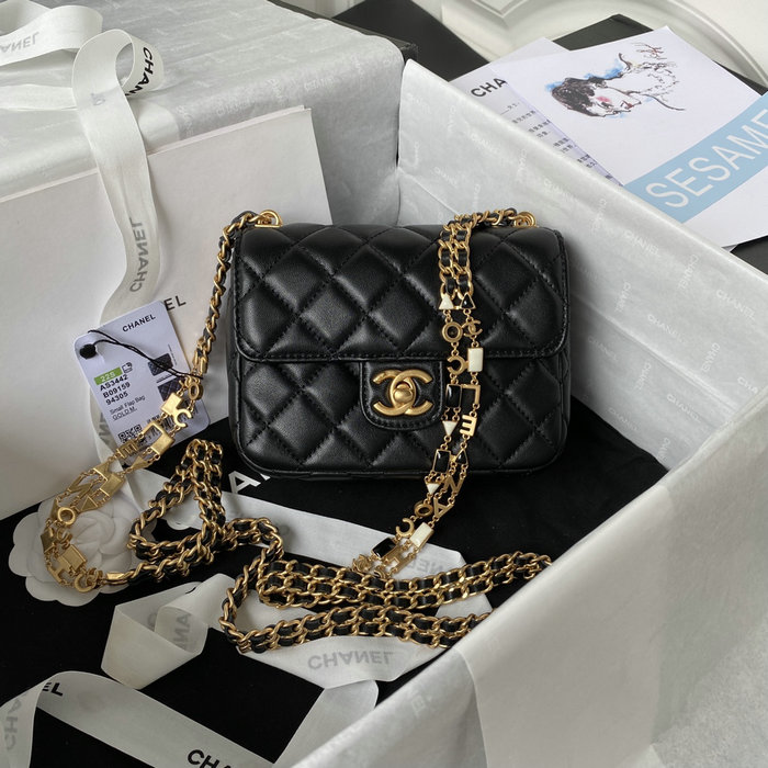 Chanel Lambskin Flap Bag Black AS3442