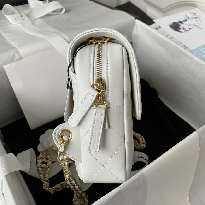 Chanel Lambskin Mini Backpack White AS3884